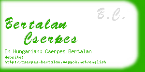 bertalan cserpes business card